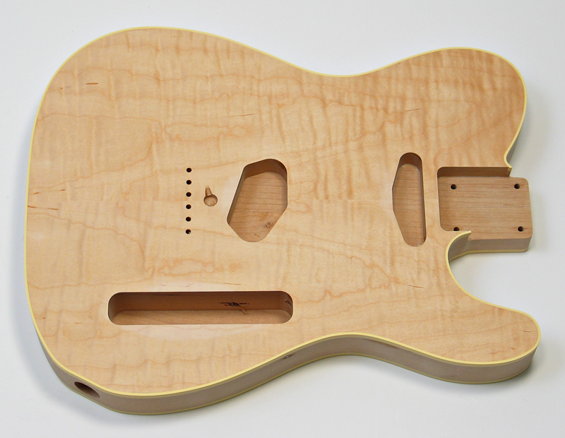 Tele Custom Style Body With Curly Maple Caps